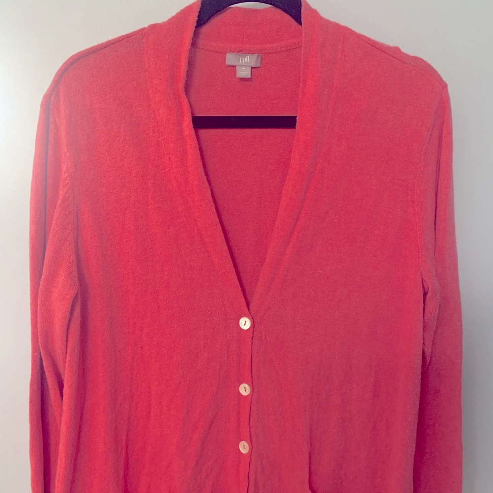 Women’s Coral J. Jill Button Up Cardigan Size Medium Petite